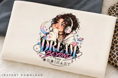 Dream Beyond the Ordinary Cute Girl with Headphones Cosmic Product Image 2