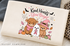 Kind Hearts Glow Bright PNG, Breast Cancer Ghost Highland Product Image 2