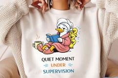 Quiet Moment Under Supervision PNG, Funny Mama Goose Reading Product Image 2