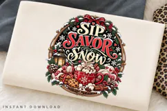 Christmas Sip Savor Snow Hot Cocoa Cookies Cozy Winter Product Image 2