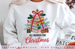 All Booked for Christmas PNG, Christmas Book Lover Clipart, Product Image 2
