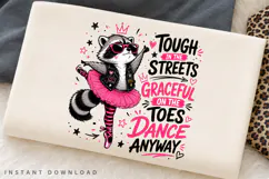 Ballerina Raccoon PNG Sublimation Design, Cute Punk Trash Product Image 2