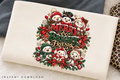 Merry Bright Friends Christmas Snowman Family Holiday Product Image 2