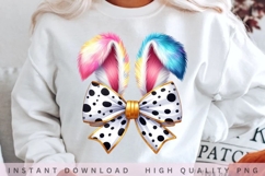 Polka Dot Bunny Bow PNG, Easter Bunny Ears Coquette Bow, Product Image 2