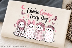 Choose Courage Every Day PNG, Breast Cancer Halloween PNG Product Image 2