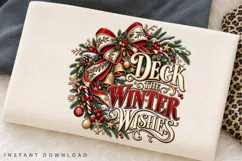 Deck the Winter Wishes Christmas Holiday Festive Typography Product Image 2