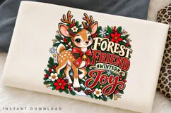 Forest Friend Winter Joy Cute Reindeer Christmas Holiday Product Image 1