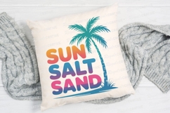Sun Salt Sand Text with Palm Tree Sublimation PNG Product Image 2