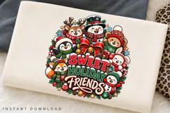 Sweet Holiday Friends Cute Christmas Winter Characters PNG Product Image 2