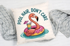 Flamingo in a Donut Float with Drink and Sublimation PNG Product Image 4
