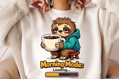 Morning Mode Loading Sloth PNG, Funny Coffee Sloth PNG Product Image 2