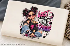 Lost But Still Shining Cosmic Girl Pink Purple Stars Moon Product Image 2
