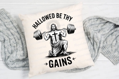 Jesus Christ Gains Muscle Gym Sublimation PNG Product Image 2