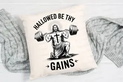 Jesus Christ Gains Muscle Gym Sublimation PNG Product Image 2