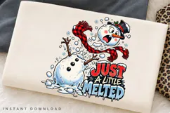 Just a Little Melted Funny Snowman Christmas PNG Product Image 3