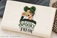 A Little Spooky PNG Sublimation Design, Green Hair Space Product Image 2