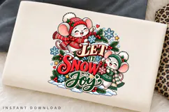 Cute Christmas Mice Let It Snow with Joy Winter Holiday Product Image 3