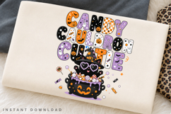 Candy Cauldron Cutie PNG Sublimation Design, Retro Halloween Product Image 2