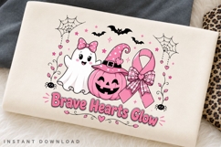 Brave Hearts Glow PNG, Pink Ribbon Ghost Witch Pumpkin Product Image 2