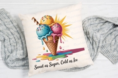 Colorful Ice Cream Cone with Sprinkles and Sublimation PNG Product Image 4