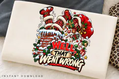 Well, That Went Wrong Funny Christmas Santa PNG Design Product Image 2