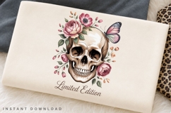 Limited Edition Floral Skull PNG, Gothic Floral Skull Product Image 2
