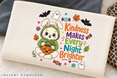 Kindness Makes Every Night Brighter PNG, Autism Bunny Product Image 2