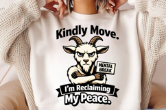 Mental Break Goat Reclaiming My Peace PNG Design Product Image 2