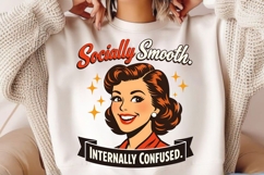 Socially Smooth Internally Confused Retro Funny PNG Design Product Image 2