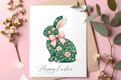 Happy Easter Floral Bunny Silhouette Spring Rabbit Vintage Product Image 3