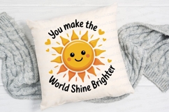 Smiling Sun With Heart Graphics For Sublimation PNG Product Image 2