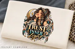 Mystic Boho Woman Trust Your Inner Light Celestial Moon Product Image 2