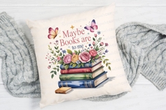 Stack Of Books Floral Watercolor Design Sublimation PNG Product Image 2