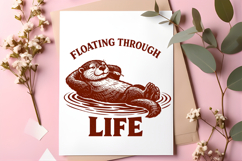 Floating Through Life Funny Otter Vintage Humor Relaxed Product Image 5
