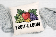 Fruit Still Life Cartoon Apple Green Grapes Sublimation PNG Product Image 2