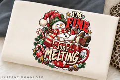 Funny Snowman Melting Hot Cocoa Winter Christmas Holiday PNG Product Image 2