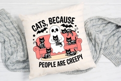 Halloween Design Cats Skeleton Ghost Sofa Sublimation PNG Product Image 2