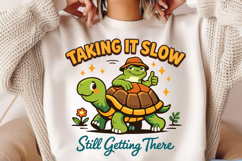 Taking It Slow Turtle Quote PNG Design Product Image 3