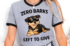 Zero Barks Left To Give PNG, Funny Cool Dog With Sunglasses Product Image 2