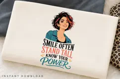Smile Often Stand Tall PNG Sublimation Design, Short Hair Product Image 2