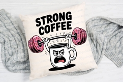 Strong Coffee Donut Barbell Cartoon Graphic Sublimation PNG Product Image 2