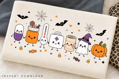 Cute Nurse Halloween PNG, Kawaii Medical Ghost Pumpkin PNG Product Image 2