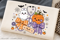 Cute Nurse Halloween PNG, Coquette Bow Medical Ghost Product Image 2