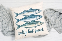 Three Mackerel Fish Illustration with Salty Sublimation PNG Product Image 4