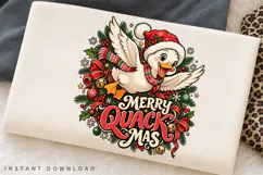 Merry Quackmas Cute Christmas Duck Winter Holiday PNG Product Image 3