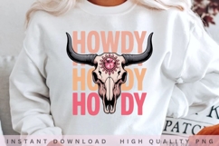 Howdy Cow Skull Western PNG Design Product Image 2