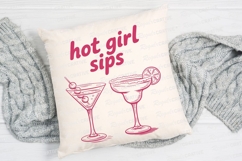Pink Cocktail Glasses with Text Hot Girl Sublimation PNG Product Image 4