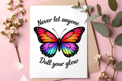 Never Let Anyone Dull Your Glow Rainbow Butterfly Product Image 4
