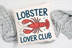 Red Lobster Illustration with Blue Text and Sublimation PNG Product Image 4