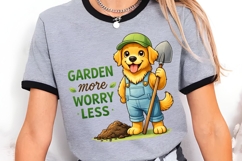 Garden More Worry Less PNG, Funny Gardening Dog PNG Product Image 2